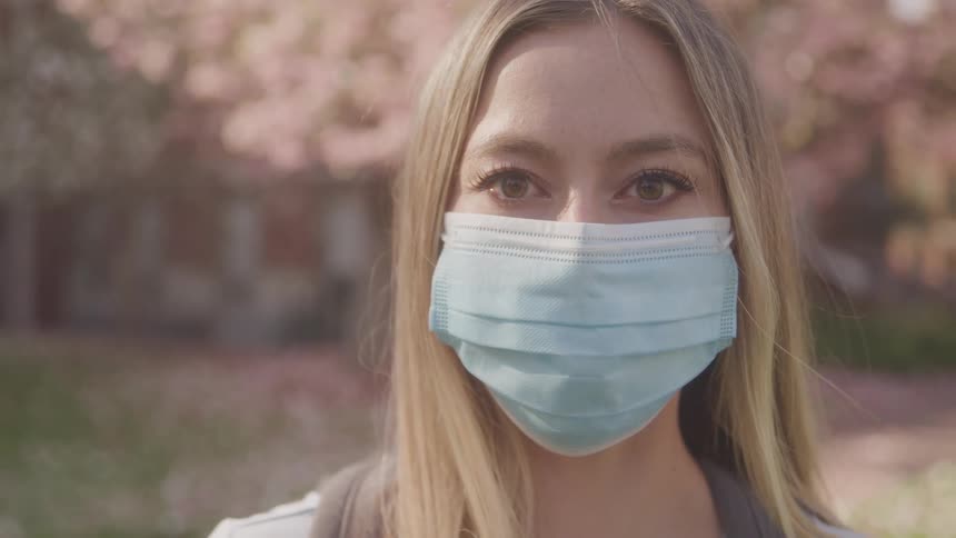Face of a girl with a mask