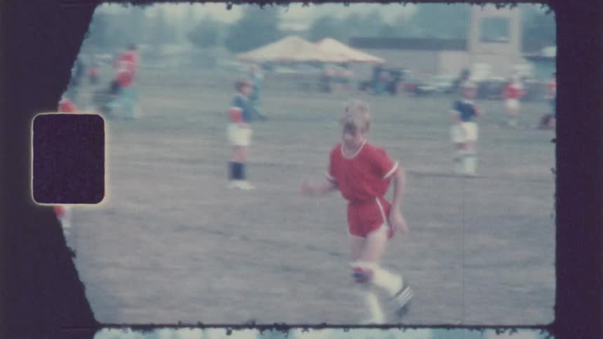 Kids soccer teams are on a field for a competition