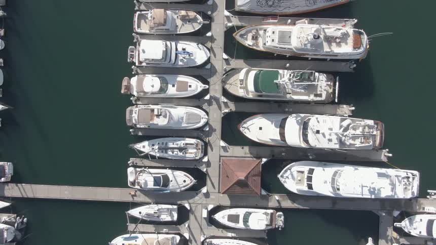 A footage of ships at the harbor