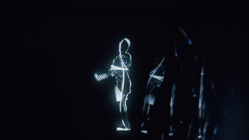 Graphics of some blue bodies in motion