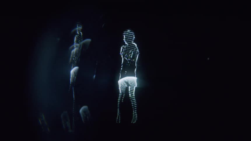 An hologram image dancing