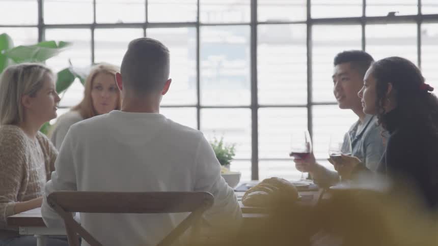 A footage of people dinning together
