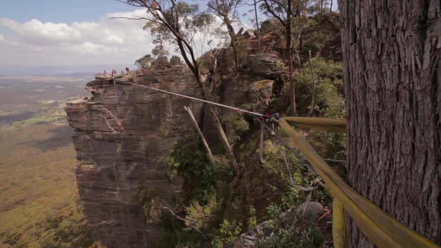 View of a cliff on a partially cloudy day