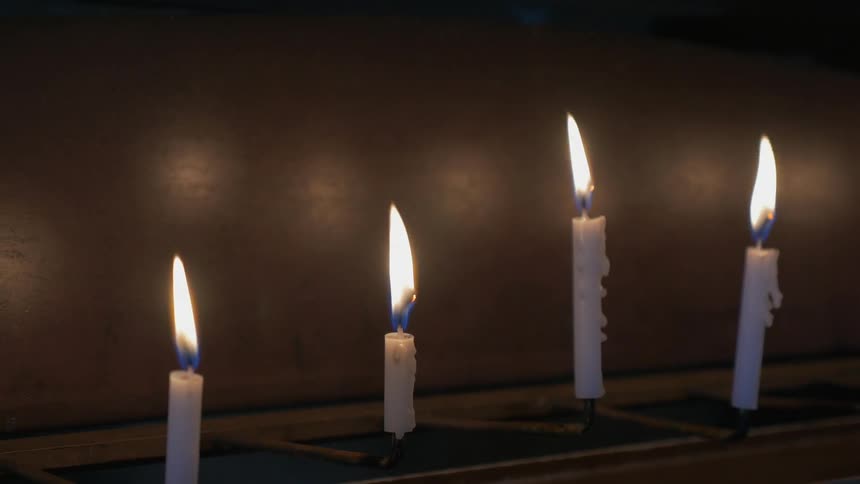 Candles burning and melting