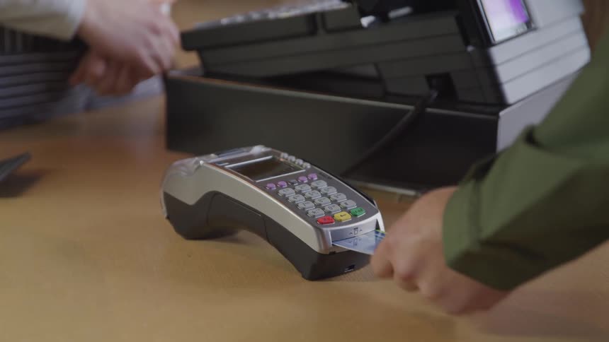 Customer who enters credit card to pay