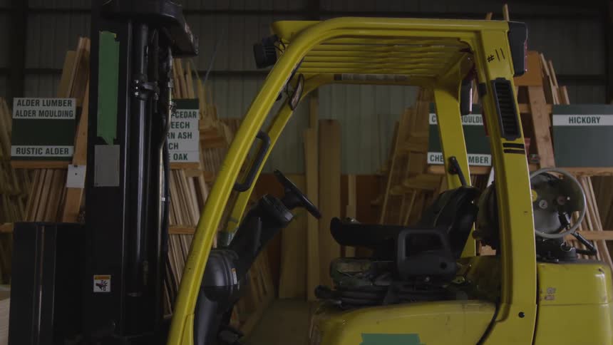 A footage of a forklift