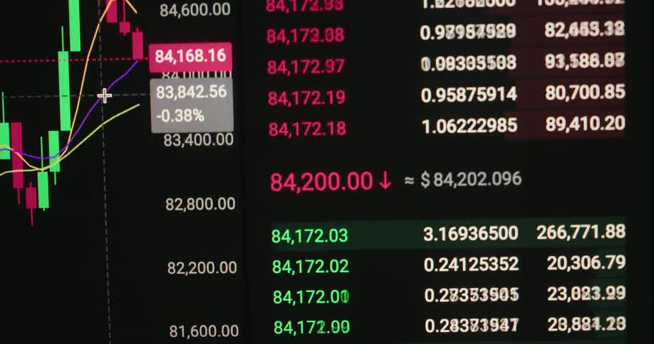 Numbers flash on the screen
