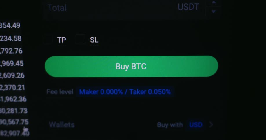 A footage of a crypto trading screen