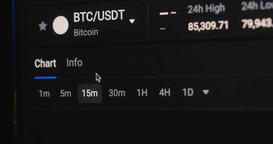 Screen showing the value of bitcoins