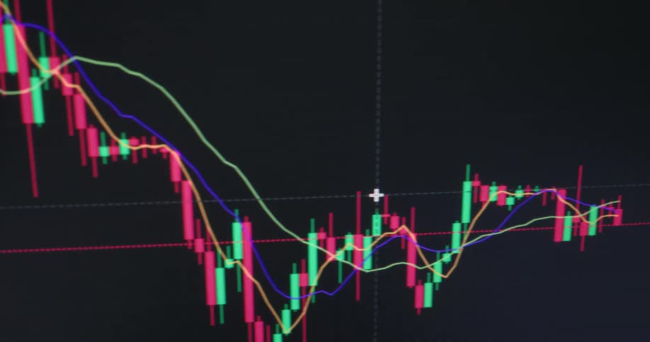 A chart showing the change in stock prices