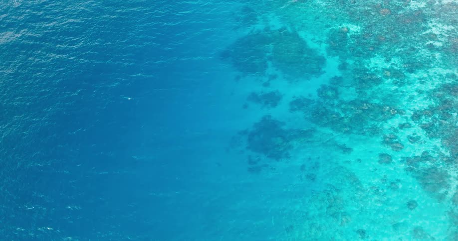 Ocean water clears up to reveal coral reefs underwater