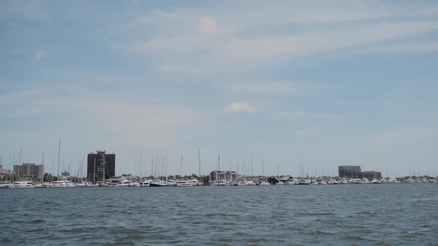 A city with a large port is on the coast