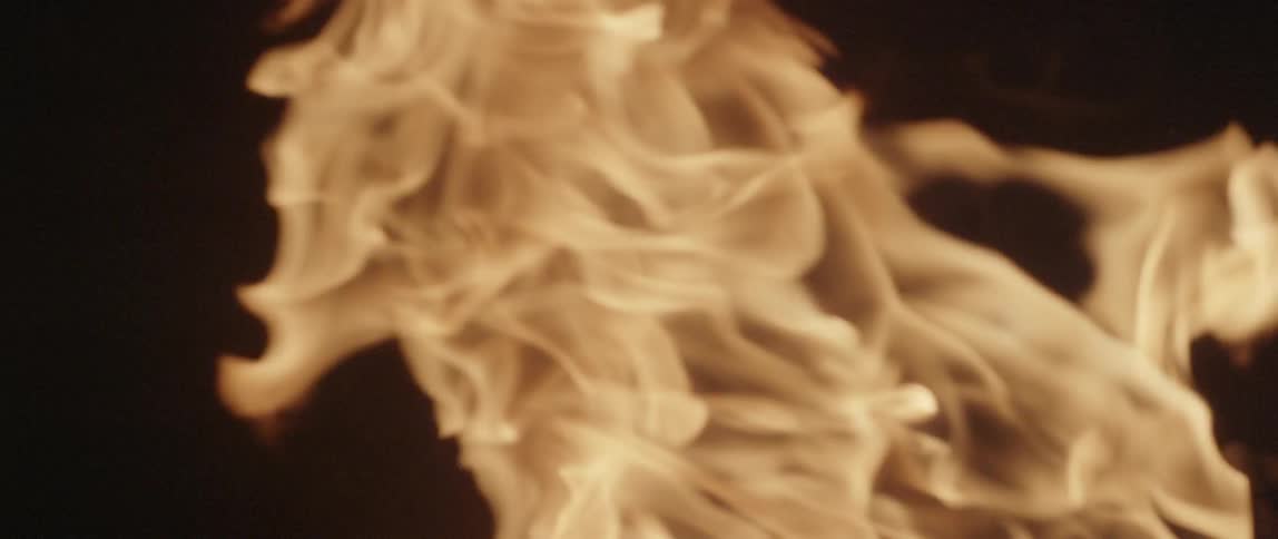 Flames of a fire dance around