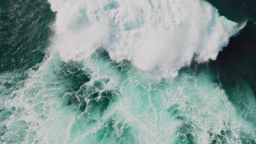 An aerial footage of the sea
