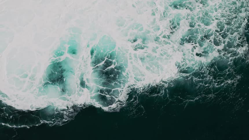 Churning water is at the surface then the water is calm underneath