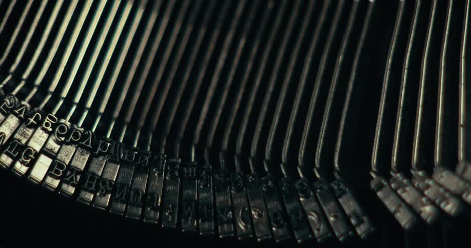 Typewriter letter bars move while the typewriter operates