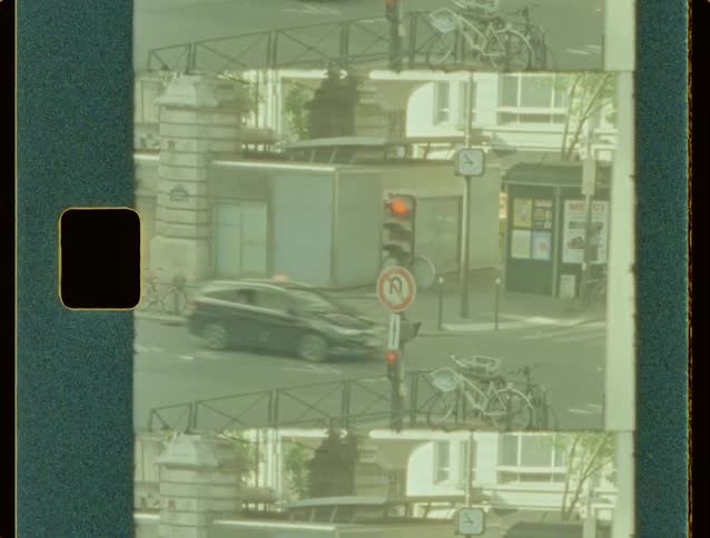 A man runs around the corner in the city