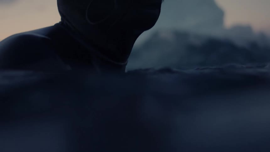 A footage of a diver in the sea
