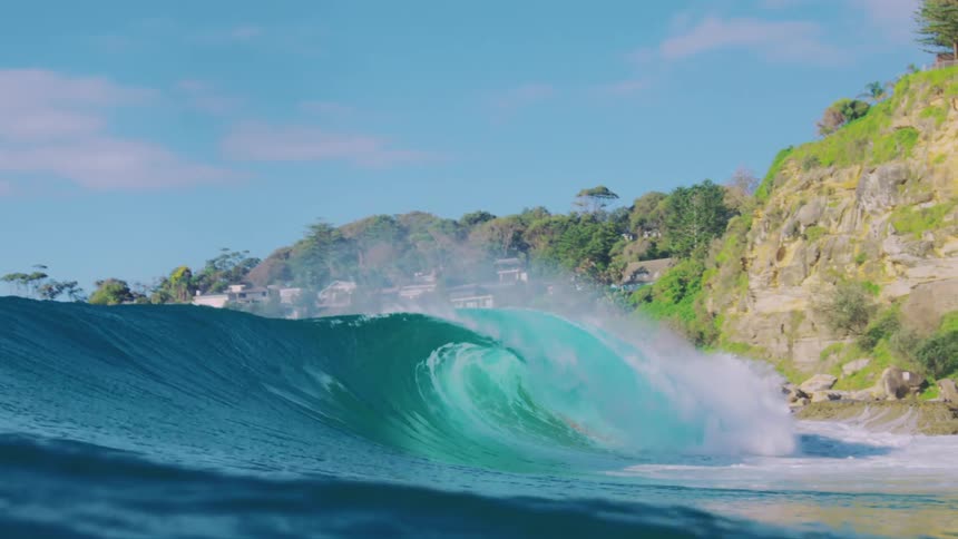 A footage of a sea surfer