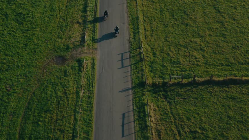 An aerial footage of a grass land