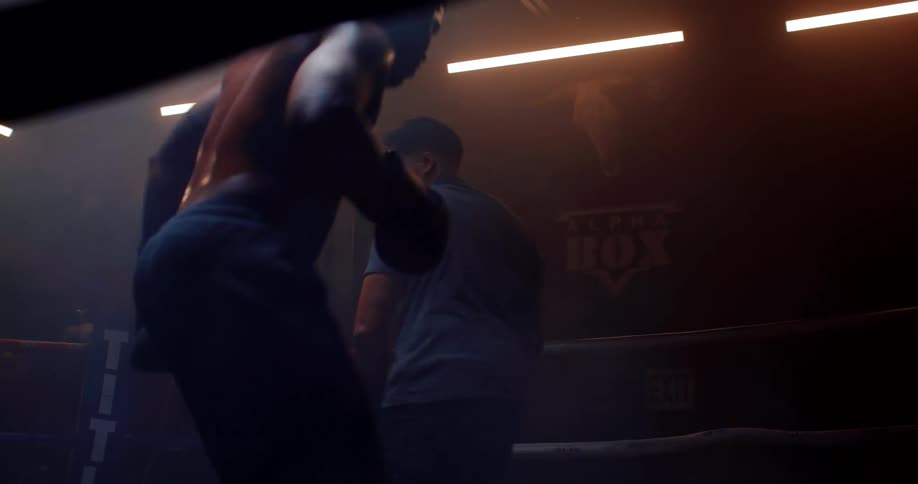 A footage of a boxer training