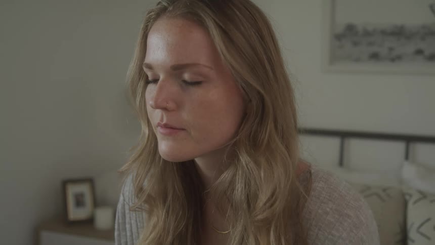 A close up clip of a lady