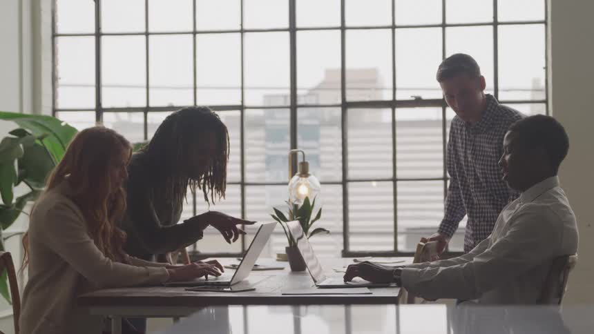 A footage of people working in the office