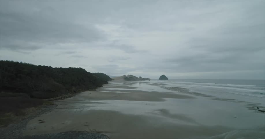 An aerial footage of a seaside