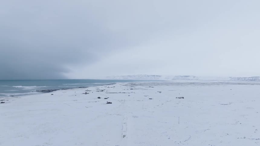 A footage of an arctic shore
