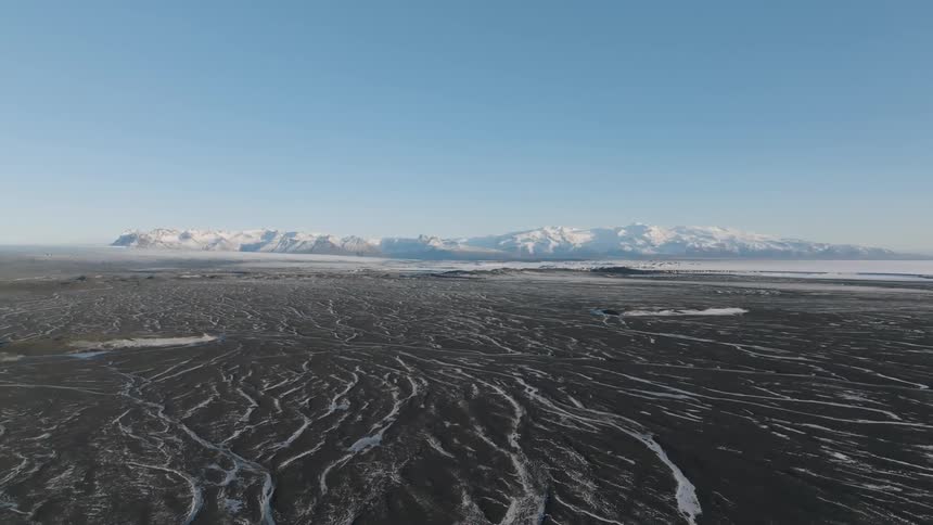 An aerial footage of a swampy area