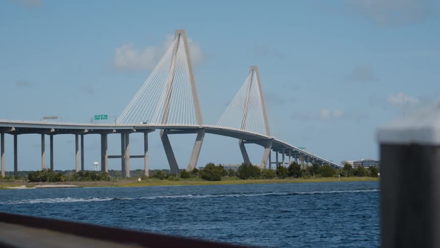 View of a sea with a bridge over it