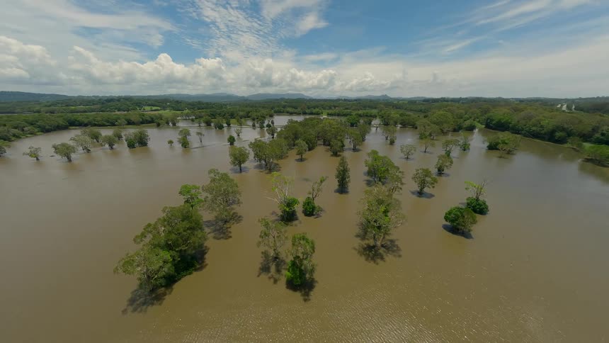 Aerial Footage of Flooded Landscape in Australia