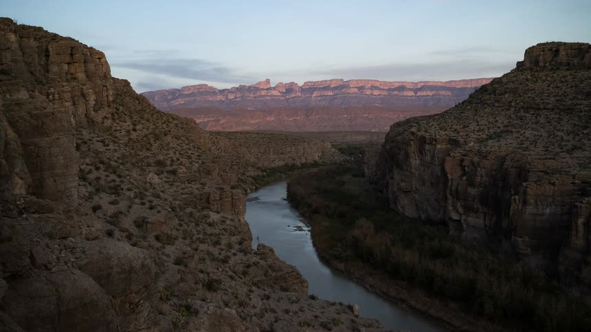A footage of a river in a mountainous area