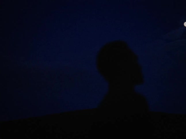A footage of a person standing outdoor in the night