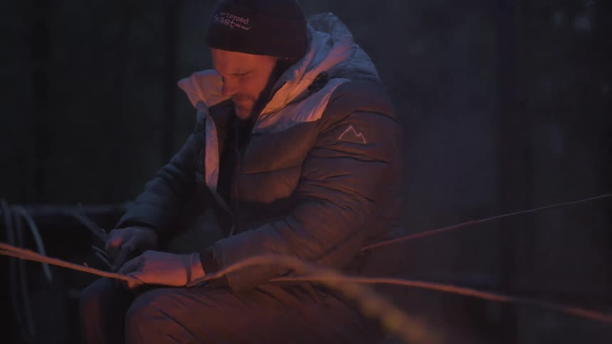 A footage of a person making a basket
