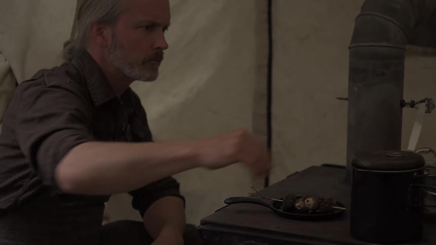 A footage of a man cooking