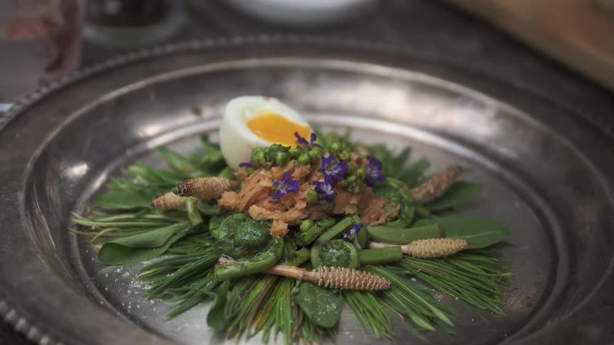 A plate with a small salad
