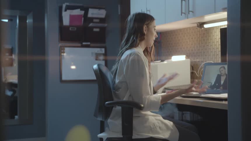 A footage of a lady making a video call