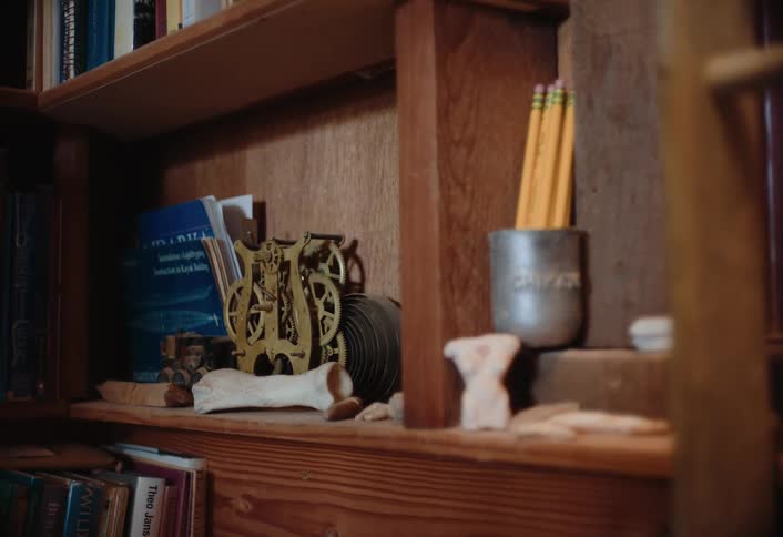 A footage of a wooden interior decor
