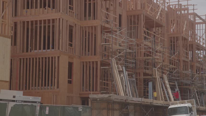The frames of the home are built