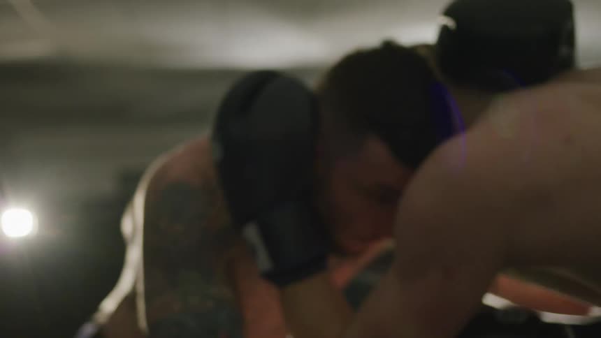 A footage of a two people boxing