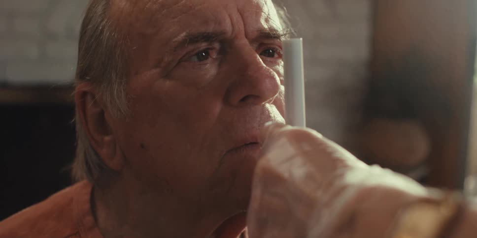 A footage of an elderly man taking a medical test
