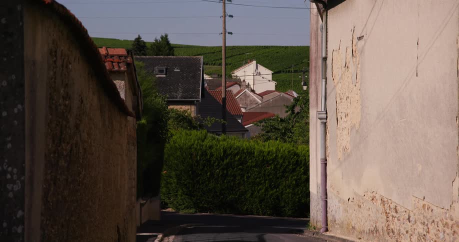 The alley in the village is empty
