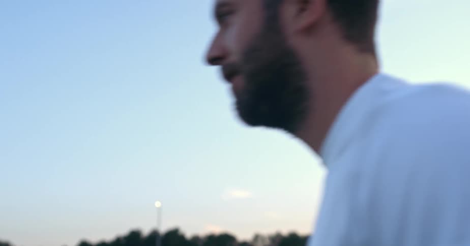 Soccer player practicing on a soccer field