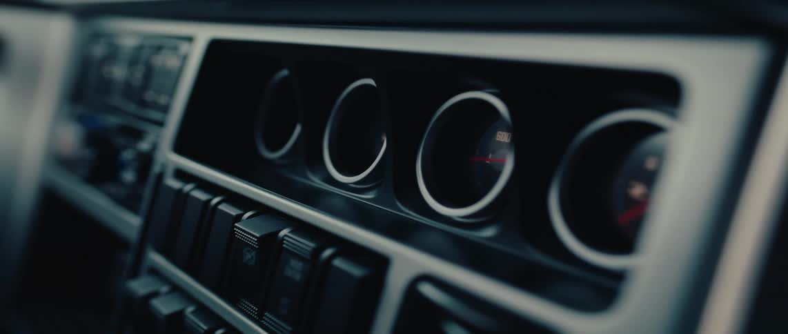A footage of a car interior