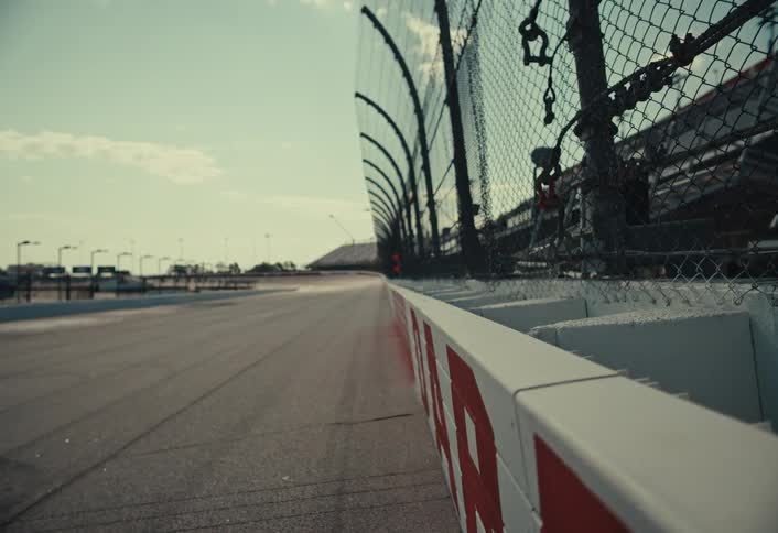 Empty motor racing track view during daytime