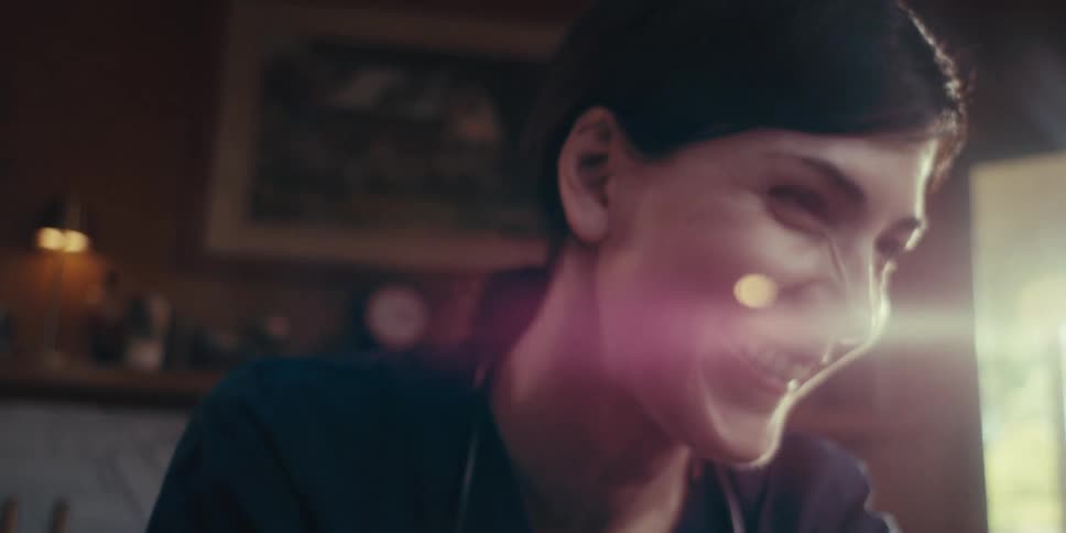 A footage of a lady smiling