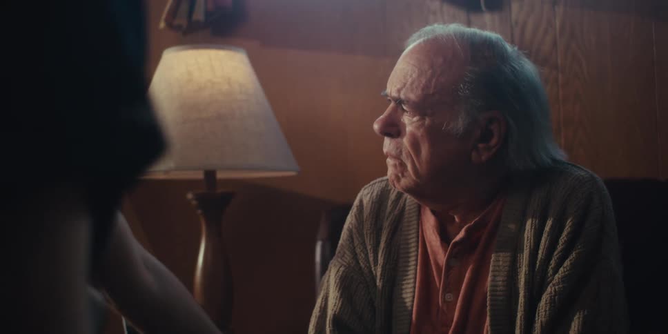 A footage of a sad elderly man