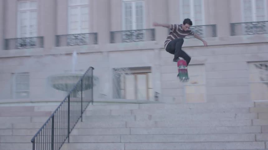 A footage of a skateboarder