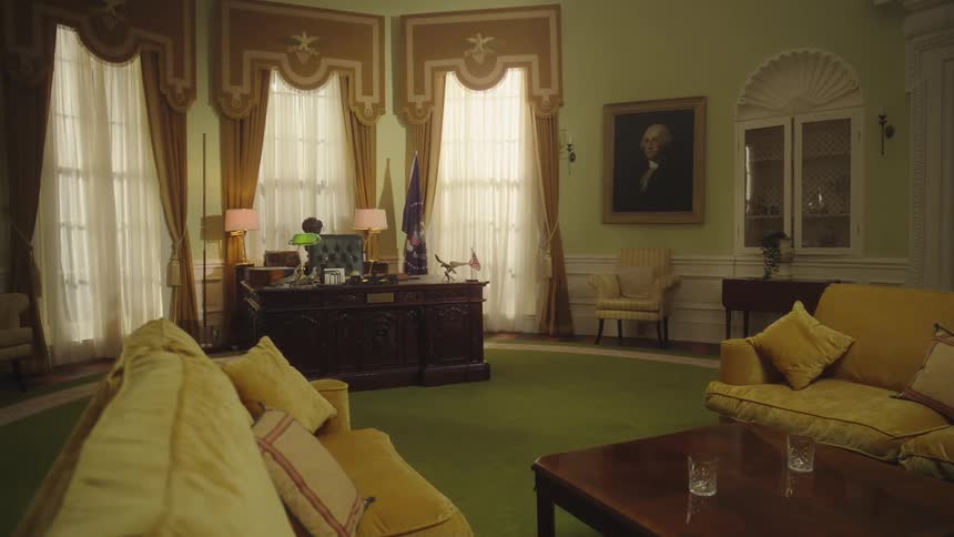 The oval office is empty during the day